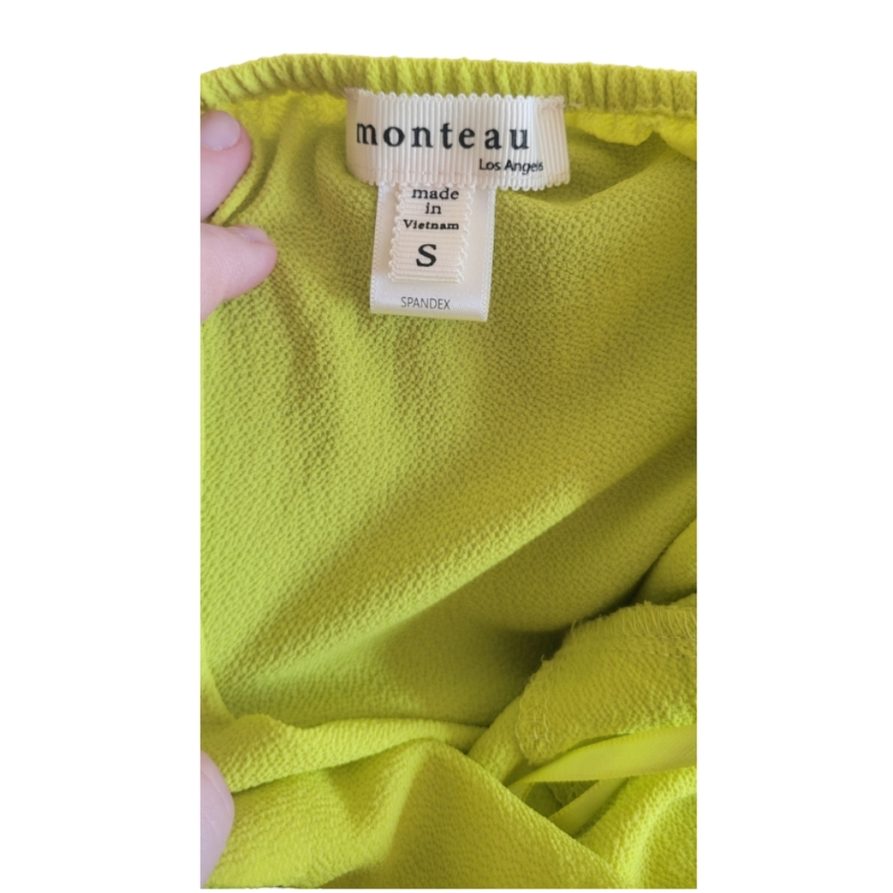 Monteau Tank Top Sheer Neon Yellow - Picture 2 of 4